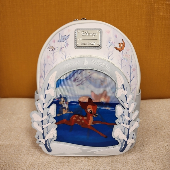 Loungefly Disney Bambi on Ice Lenticular Mini Backpack Flocked Funko Pop Set NEW - Picture 9 of 16